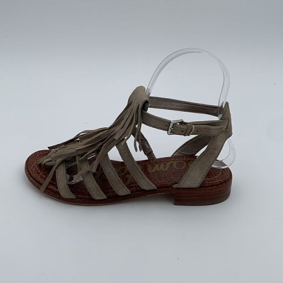 Sam Edelman fringe tan leather buckle sandals woman’s size 5 - Picture 7 of 10